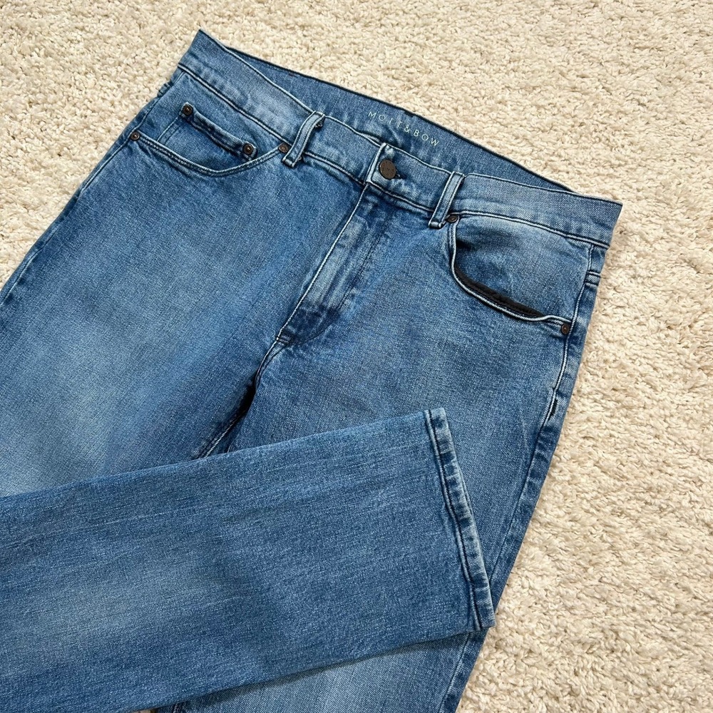 Mott and Bow Slim Jeans 34x32 Blue Warren Medium Wash Stretch Denim